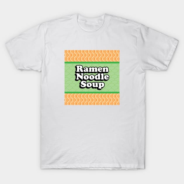 Instant Ramen Noodle Soup Packet Green T-Shirt by felixbunny